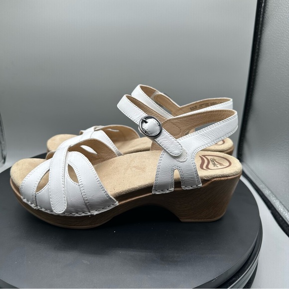 Dansko Season White Full Grain Heeled Sandals Women 39 - Picture 5 of 10